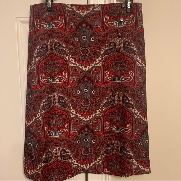 NWT Talbots Paisley Medallion Lined Skirt - Picture 1 of 6
